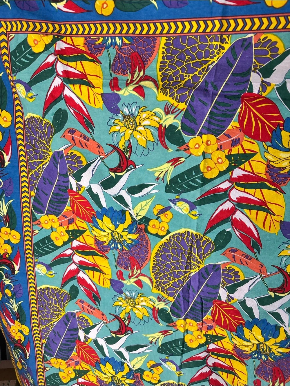 Vintage style Retro botanical Table cloth 91.5” x 57” 100% cotton